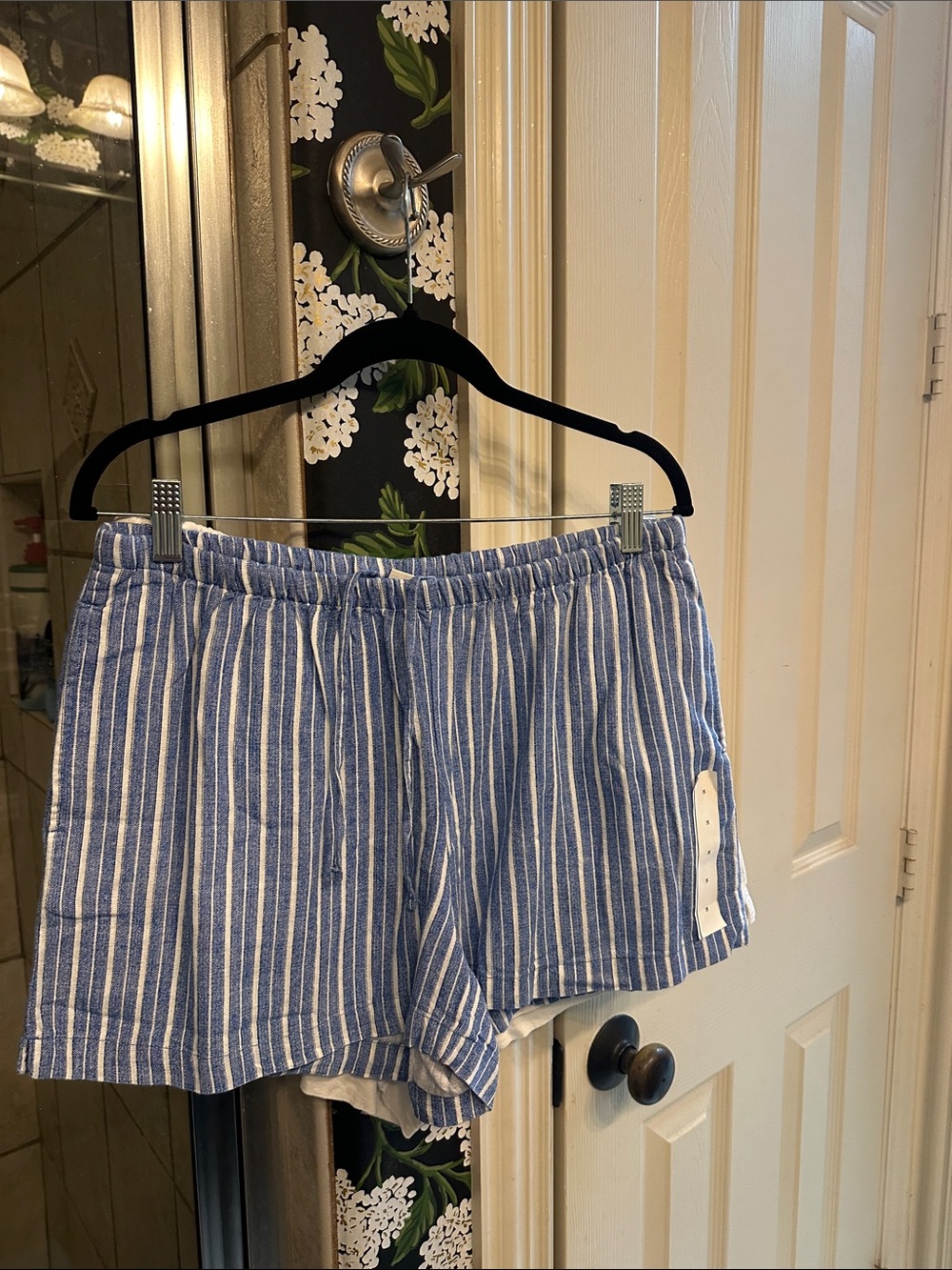 Target Blue and White Striped High-Waist Women's Shorts TWO PAIRS!!